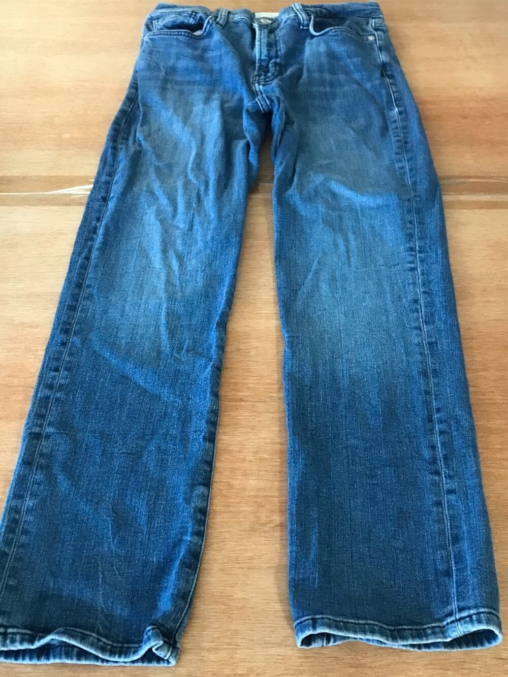 Frame Le High Straight Jeans Women 29 Blue Mid Rise Medium Wash Stretch Slimming